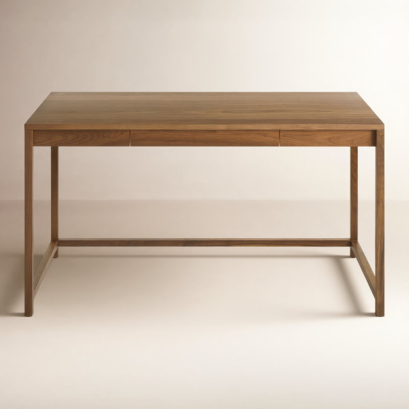Open Plan Writing Desk, Walnut, 30" H x 54" W x 25" D