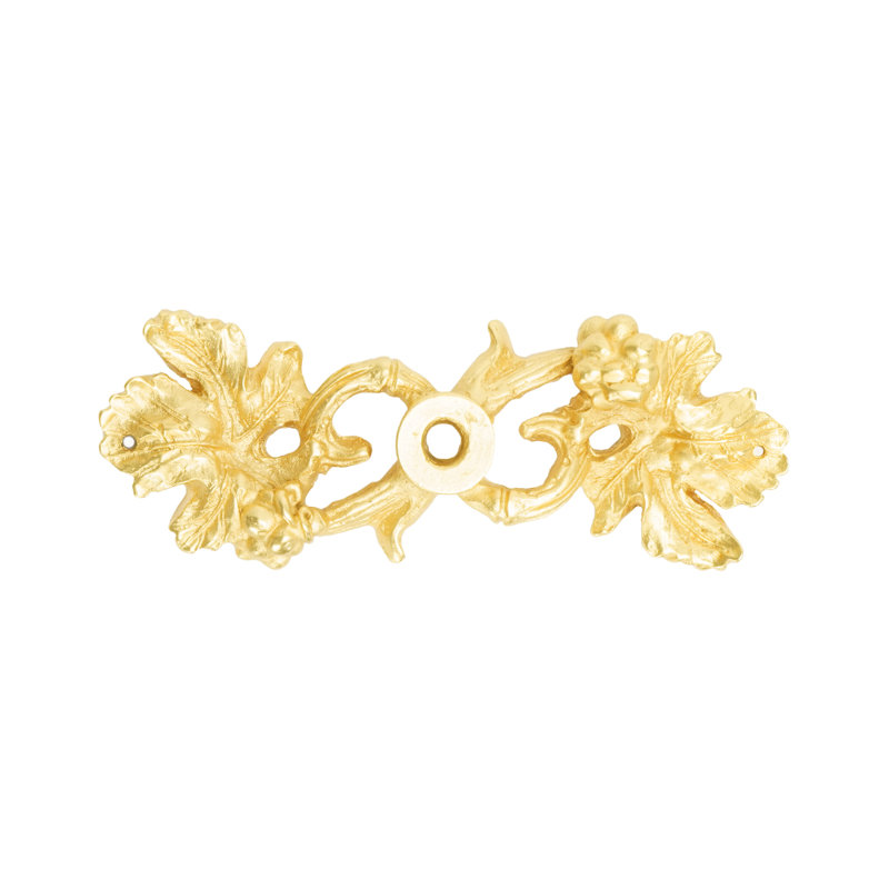 Bacchus double grape leaf & vine medium escutcheon  in finish Satin Gold