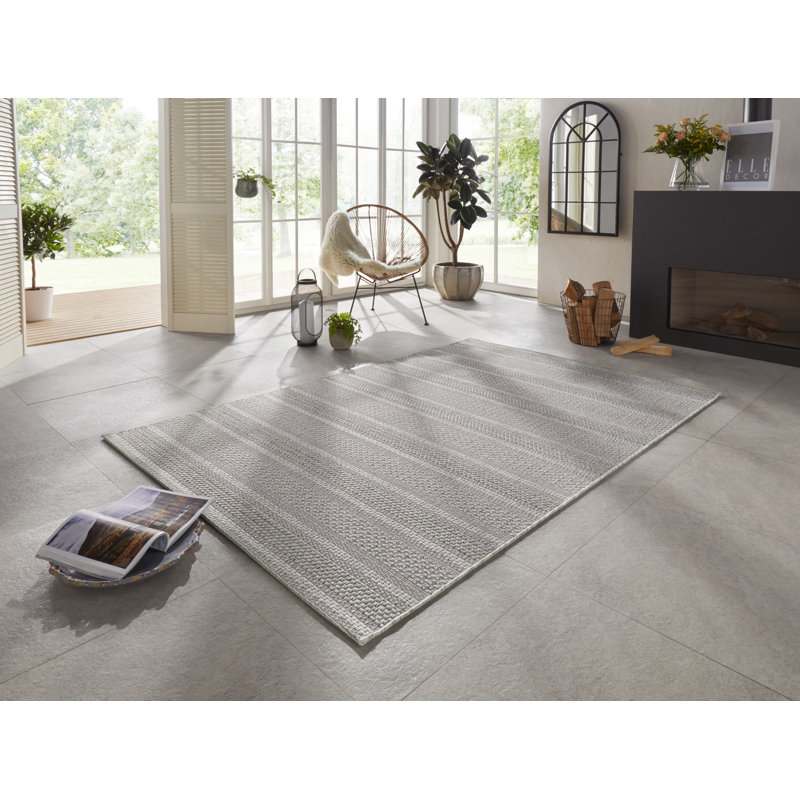 Arras Flatweave Grey Indoor/Outdoor Rug, Rectangle 80 x 150cm