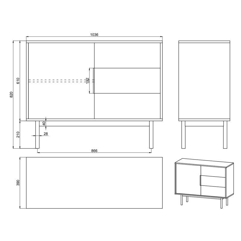 Pleshette 104 Sideboard