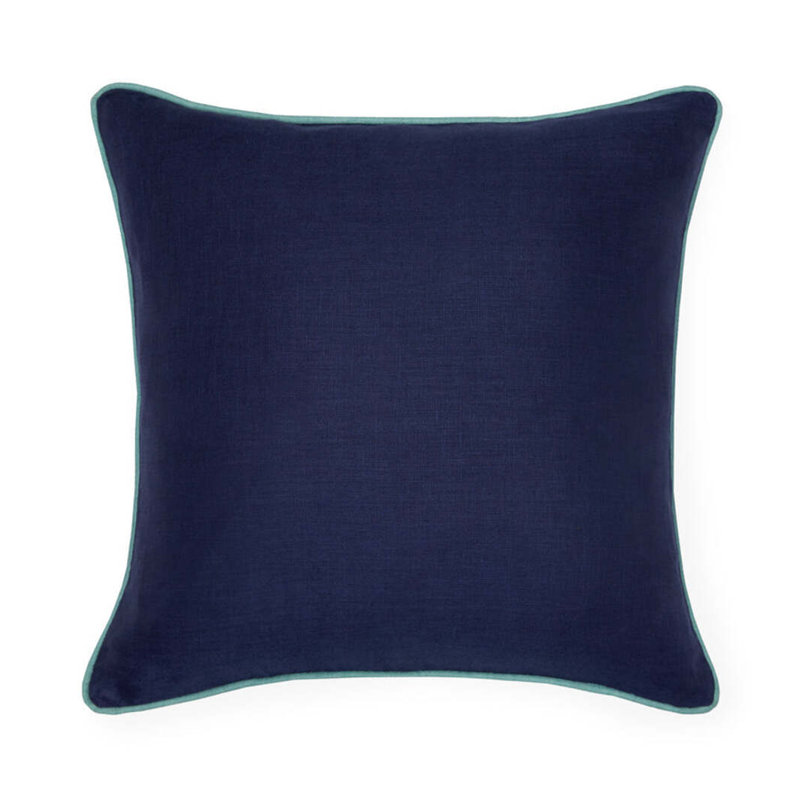 Manarola Square Pillow Cover & Insert, Midnight/Aqua