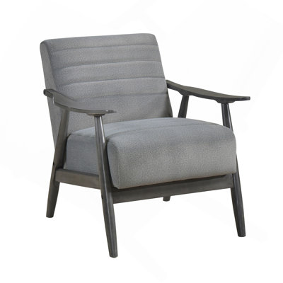 Casual Transitional Accent Chair 1Pc Gray Velvet Upholstery Solid Wood Frame Living Room Furniture