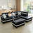 Rilan 103.5'' Faux Leather Sofa & Chaise-240499477-240499498