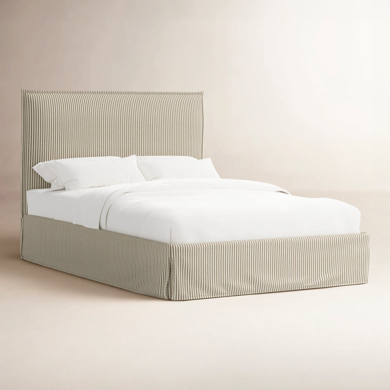 Stoffer Home x Cloth and Co. Maura Bed, King, Jane Stripe Burlap