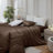 MooMee Duvet Cover Set Silky Sateen Look Luxury Sheen Zipper Closure & 8 Interior Ties 100% Long-Staple Cotton 600TC -105272391-105272388