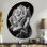 «Blossoming Rose On I - Floral Rose Boom Shape» - Art mural en métal asymétrique