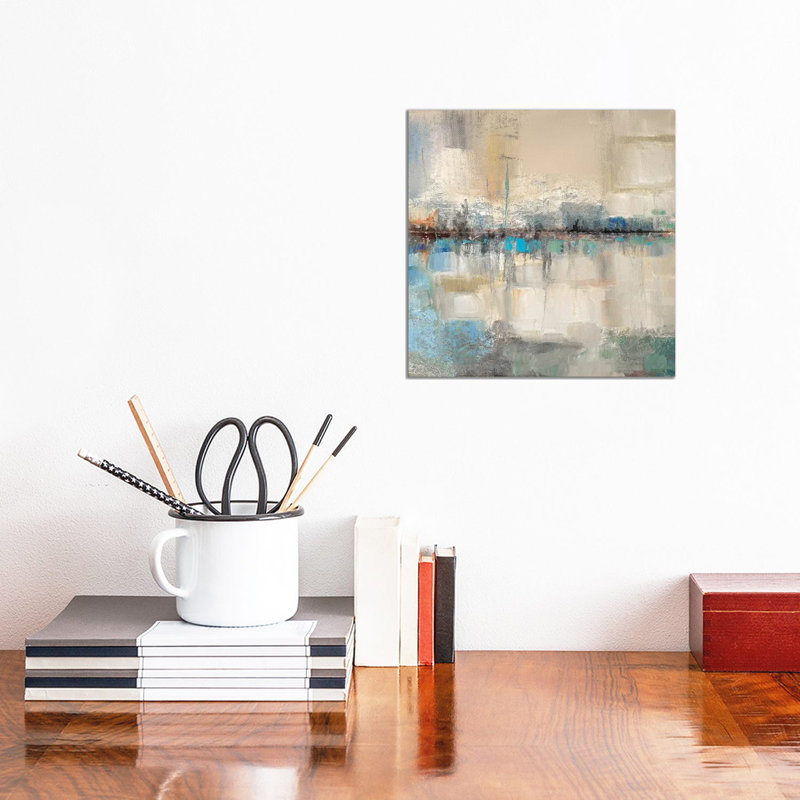 «Shoreline Reflection II» par Ruane Manning - reproduction d'art, H 12 po x l 12 po x P 1,5 po, Toile tendue, Aucun mat