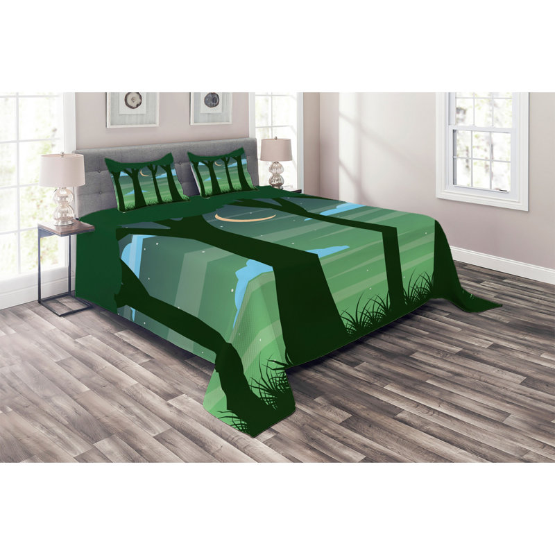 Garden Rustic Polyester Coverlet, King Bedspread + 2 Shams
