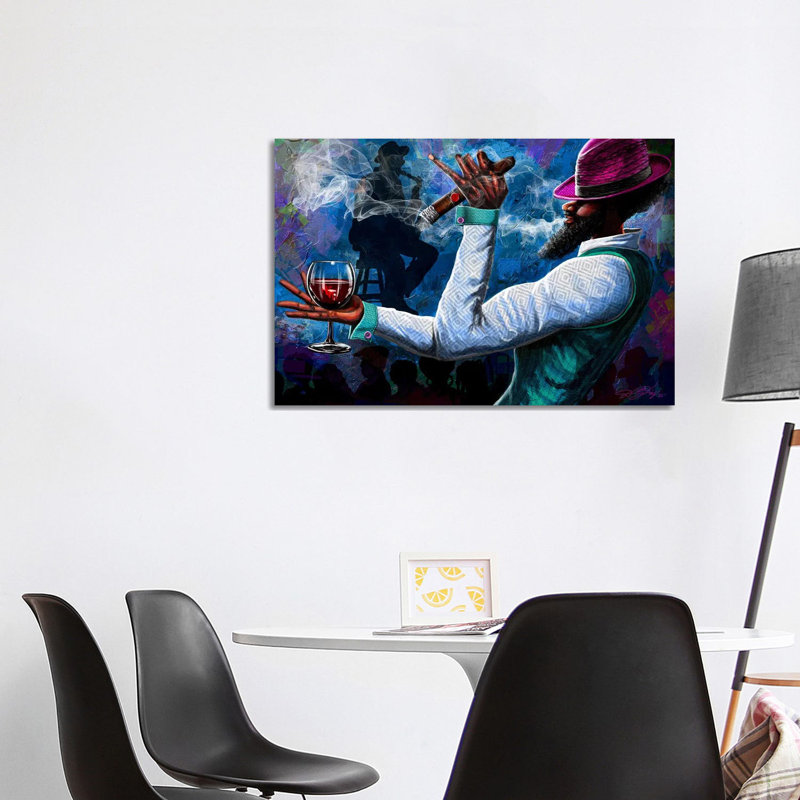 Cigars And Brandy by DionJa'y - Wrapped Canvas Gallery-Wrapped Canvas Giclée, 66.04 cm H x 101.6 cm W