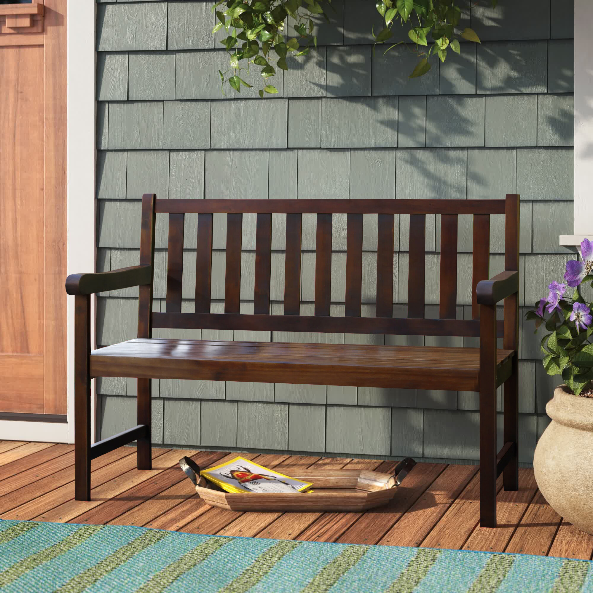 Andover Mills Wooden Garden Bench & Reviews | Wayfair