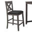 Ensemble de table de salle à manger 5 pièces à hauteur de comptoir rustique avec 4 chaises rembourrées, gris-117847485