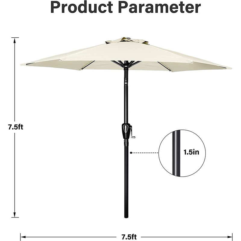 Parasol de marché 90,5 po Kyron, Blanc