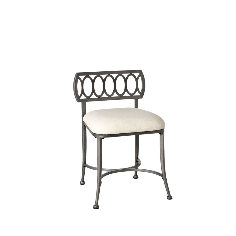 Marlen Metal Vanity Stool, Pewter