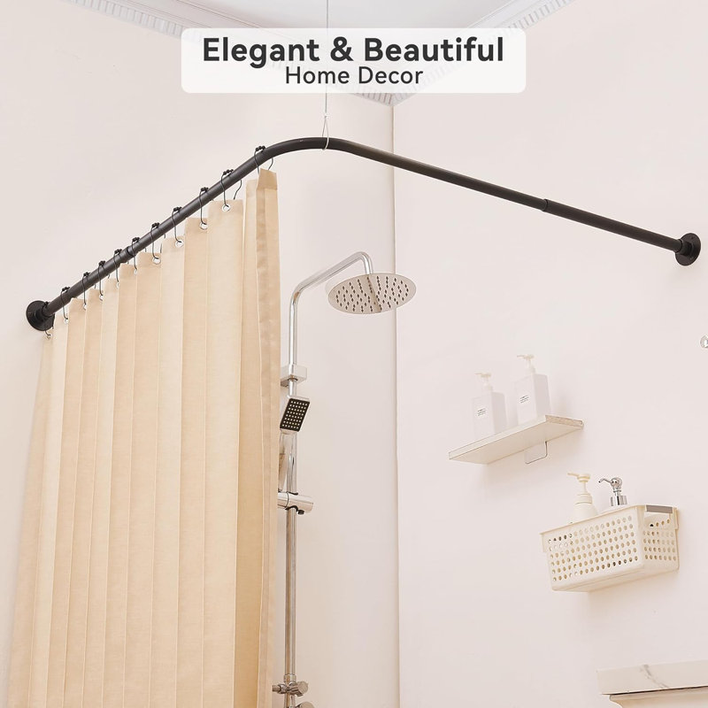 52cm L-Shaped Wall Shower Curtain Pole