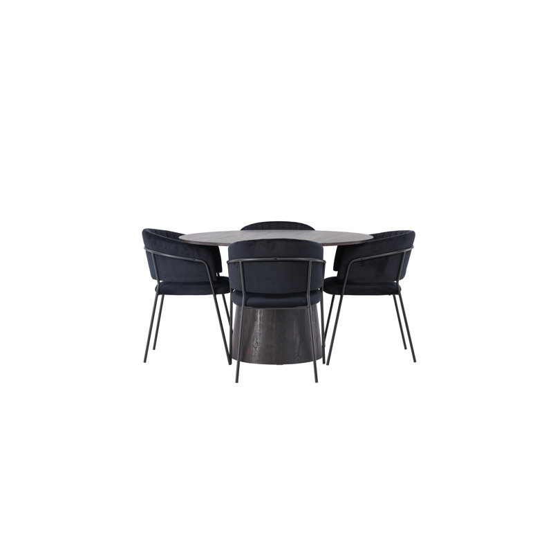 Francisco 4 - Person Dining Set, Black