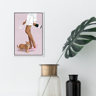 " Champagne And Pet " by Oliver Gal Painting Print