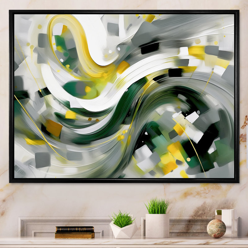 " Dynamic Waveforms I " Print, Black Floater Framed, 30" H x 40" W x 1.5" D
