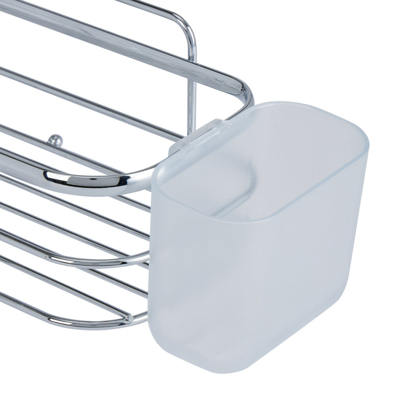  3 Piece Adhesive Corner Shelf Caddy Set in Chrome