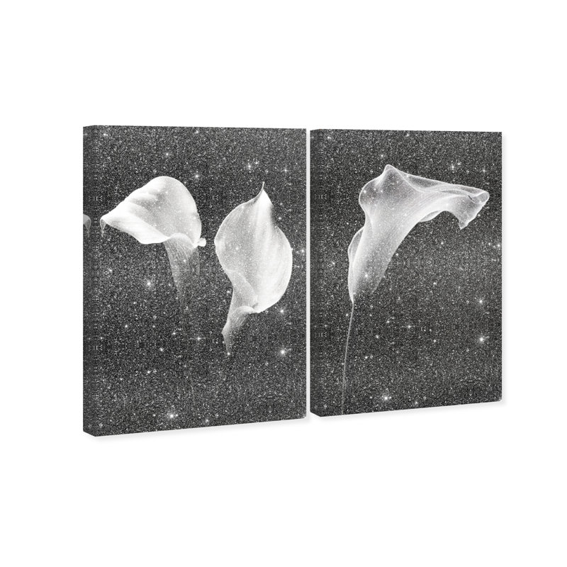 Calla Lily Set Floral & Botanical Canvas Print by Oliver Gal, Black Frame, 10 x 15, Gallery Wrapped, 24"H x 36"W