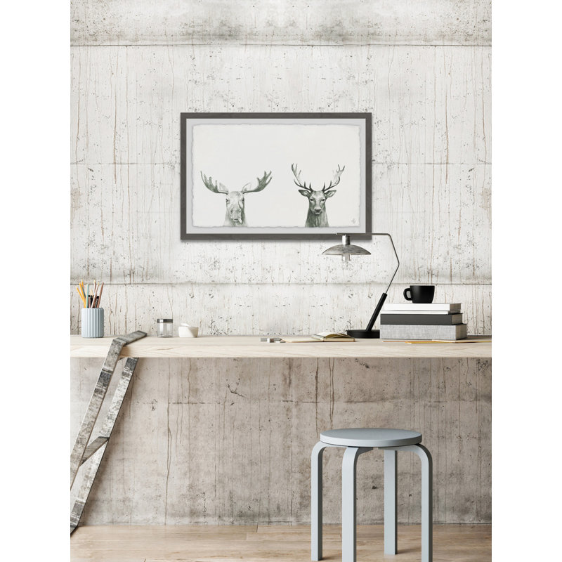 Antler Pair by Marmont Hill - Single Picture Frame Painting, 41cm H x 61cm W