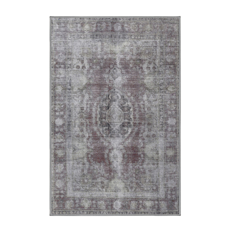 Tapis traditionnel brun / gris Andreana, Rectangle 2 pi x 5 pi