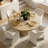 4 - Person Dining Table Sets With Solid Wood Round Table & 4 Upholstered Fabric Chairs-876203495-876203490