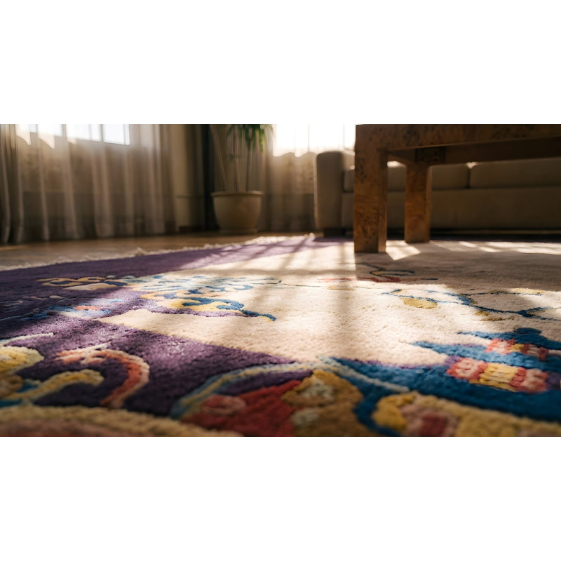 Ivory Chinese - Art Deco Antique 1920s Room Size Rectangle Knotted Wool Rug