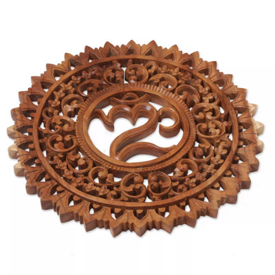 Décoration murale altar en bois omkara