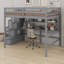 Lit mezzanine avec bureau, tablettes de rangement et escalier-1906390936