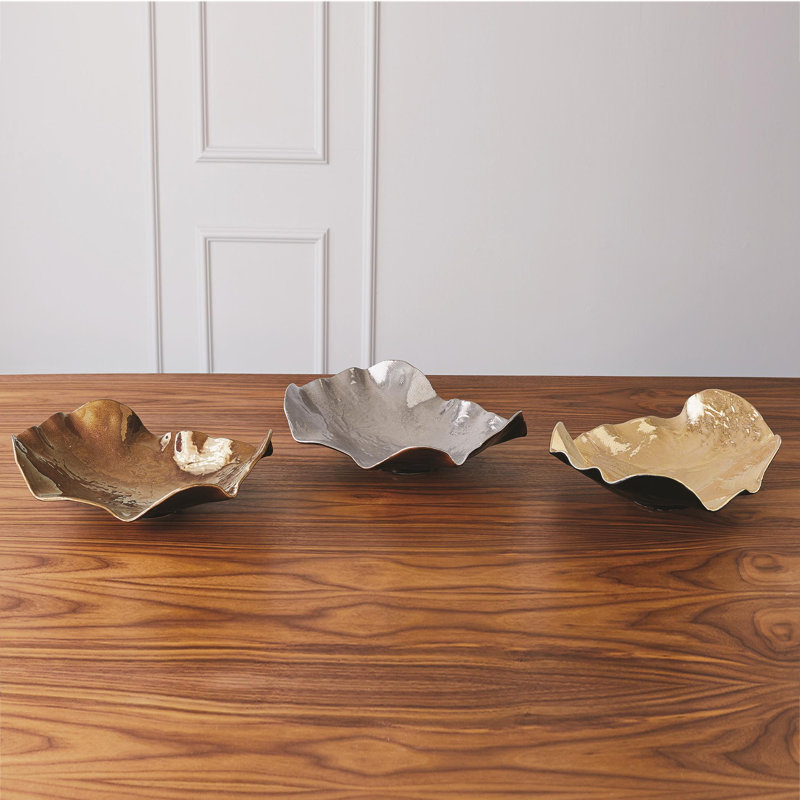 Ceramic Abstract Posh and Luxe Decorative Plate, Platinum Crackle