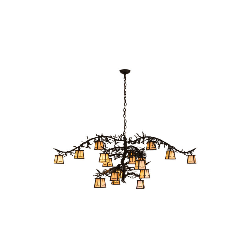 Rustic Lodge 18 - Light Dimmable Tiered Chandelier