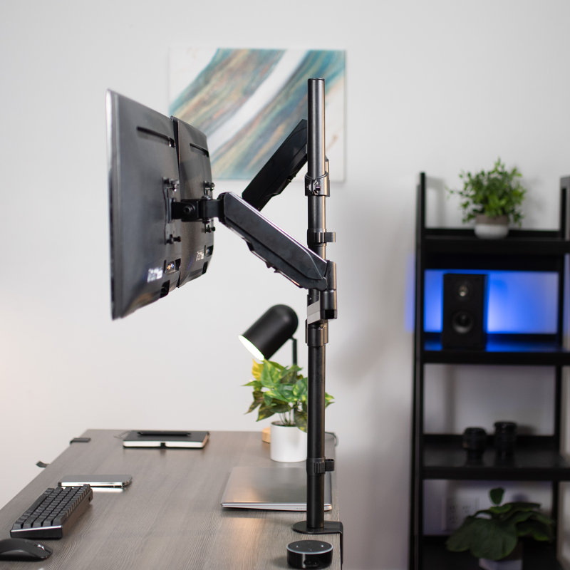 Vivo Extra Tall Dual Desk Monitor Mount, for Screens 17" to 32", STAND-V012K Series, Black