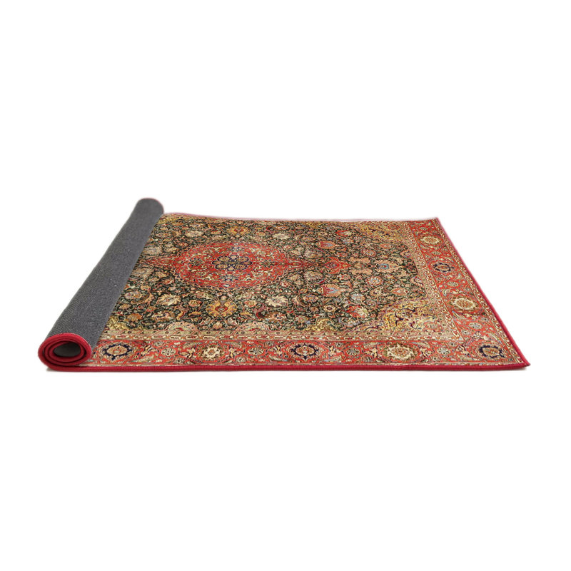 Tapis rouge/vert traditionnel Timmerman, Rond 5 pi