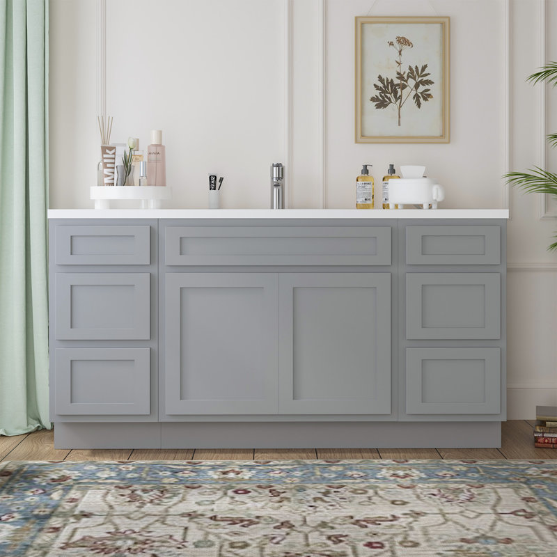 63'' Single Bathroom Vanity Base Only, Gray