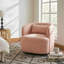 Fauteuil demi-tonneau pivotant tissé en lin texturé Jaydin Coral-1227608946