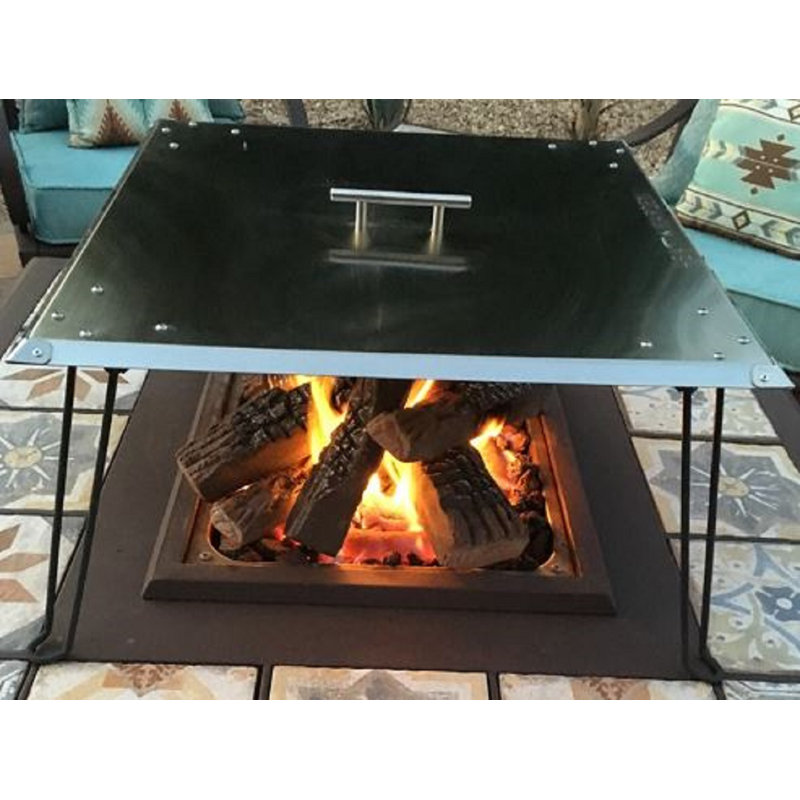 Stainless Steel Gas Fire Pit Heat Deflector with Foldable Legs