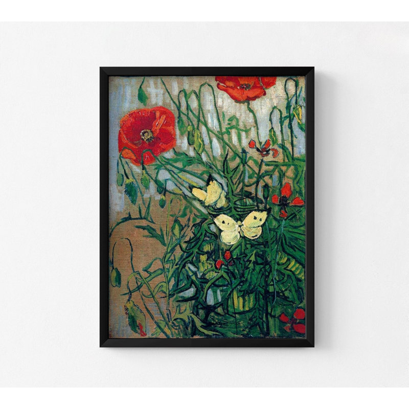 Reproduction d'art floral, Reproduction encadrée avec passe-partout, H 16 po x l 12 po, Blanc