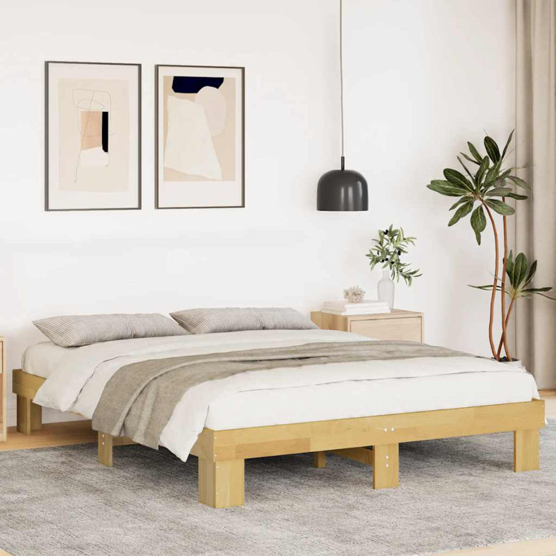 Solid Wood Bed, Double (4'6)