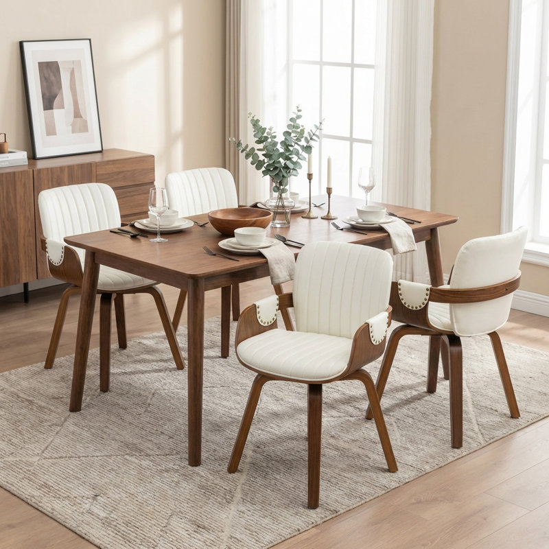 Fauteuil pivotant rembourré en similicuir Dundrod, Blanc