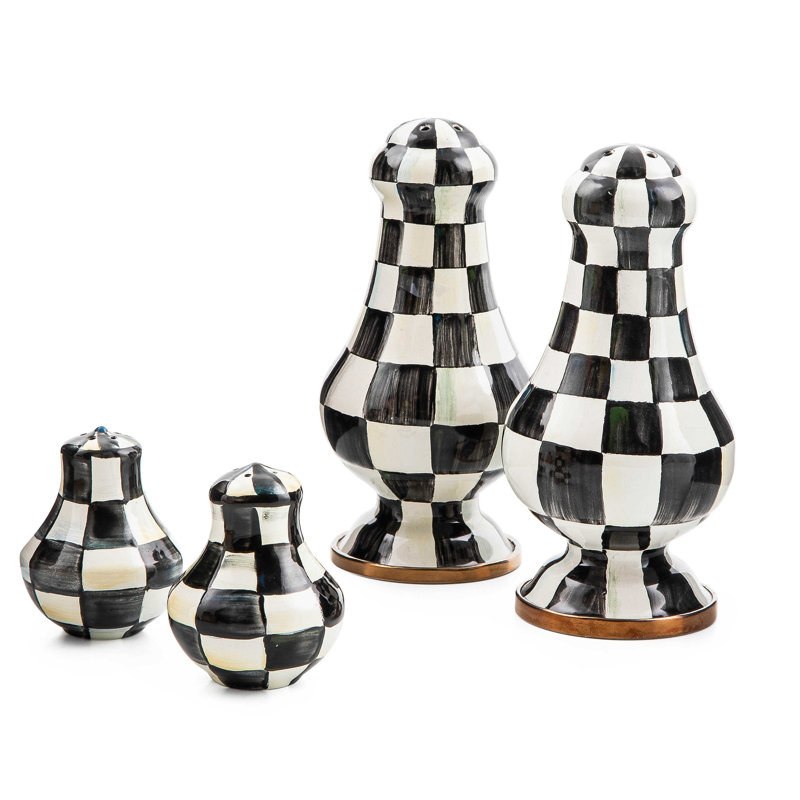 Large Salt & Pepper Shakers, Black/White