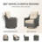5 Piece Patio Furniture Set, Outdoor Conversation Set With 3-seat Sofa, 2 Swivel Glider Chairs And 2 Ottomans, Handwoven Pe Wicker Patio Set With 6 Inch Olefin Cushions For Porch, Deck, Backyard, Grey/beige