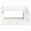 Lit superposé tout-en-un avec lit gigogne, tiroirs de rangement, rangement d'escalier et garde-robe-849049116