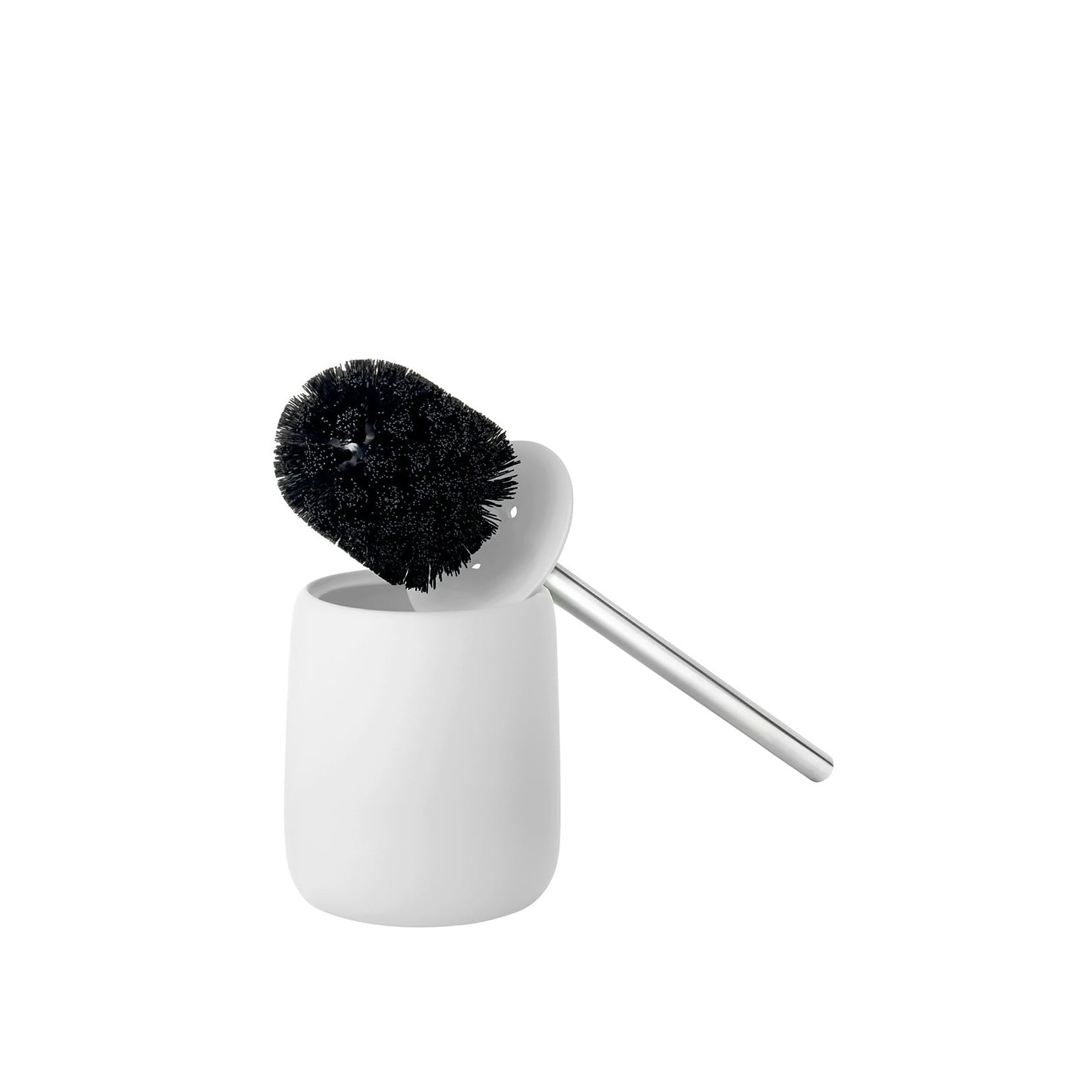 SONO 15.37" Ceramic Toilet Brush and Holder, White