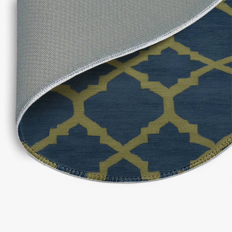 Tapis gris intérieur et extérieur Trellis, Rond 5 pi