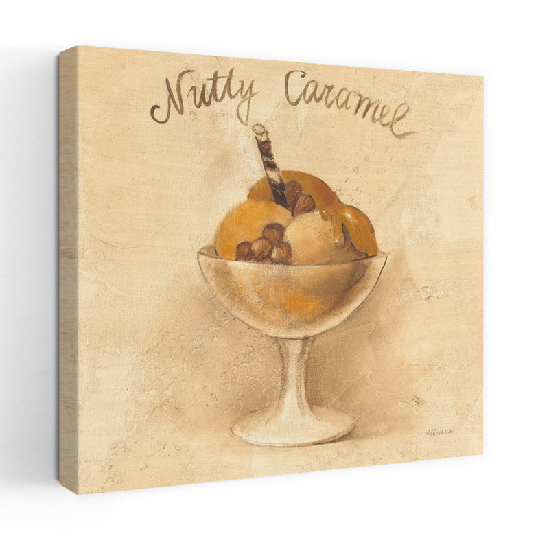Sundae contemporain caramel noisette avec art caramel brun, H 48 po x l 48 po