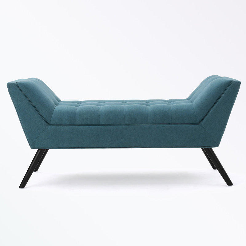 Bradlee Polyester Upholstered Bench, Dark Teal