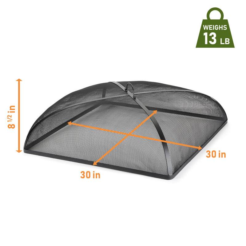 30'' Black Powder-Coated Steel Square Spark Screen