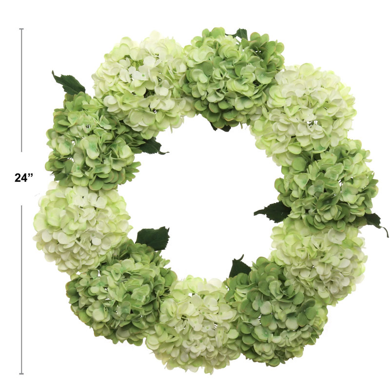 4pc 24" Magenta Green Hydrangea Wreath