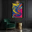 Abstrait art fluide sur toile bleue 38-1437351830