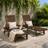 Brown Outdoor HDPE Adjustable Reclining Chaise Lounge Chair With Wheels & Cup Holder (Set of 2)-2008686231-2002182210